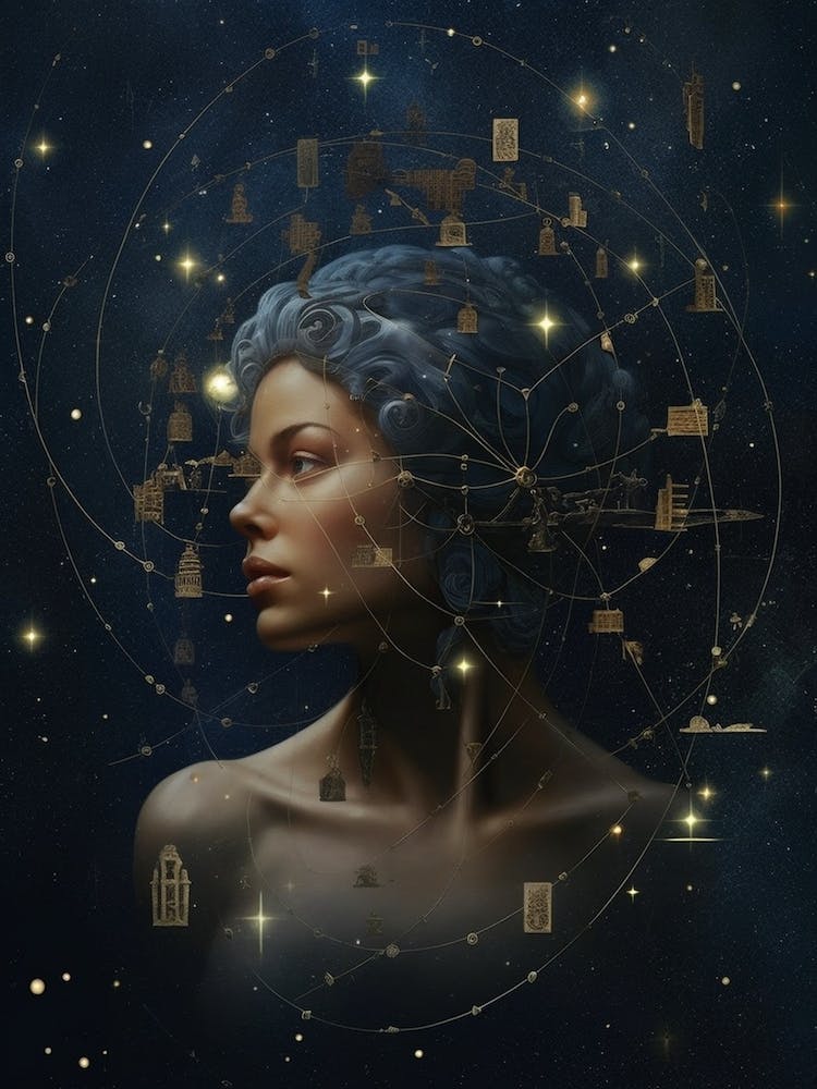 Whimsical Woman Universe Celestial