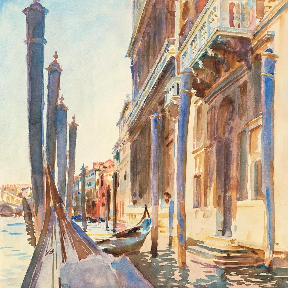 Gondola Moorings On The Grand Canal, John Singer Sargent