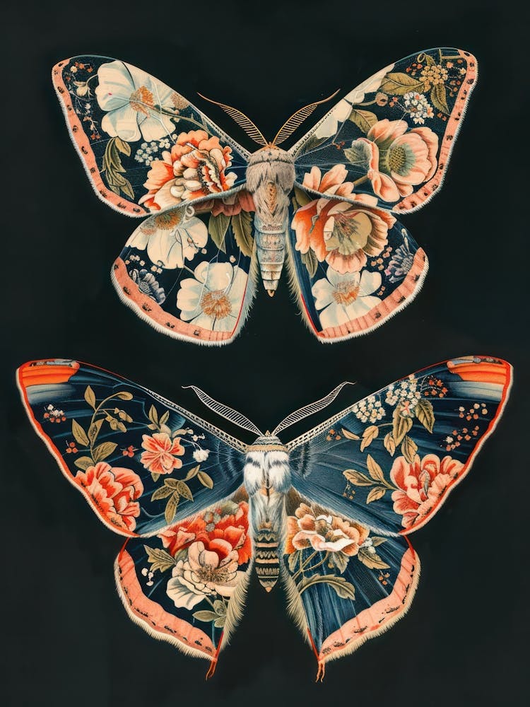 Butterfly Night Symphony William Morris Style 2