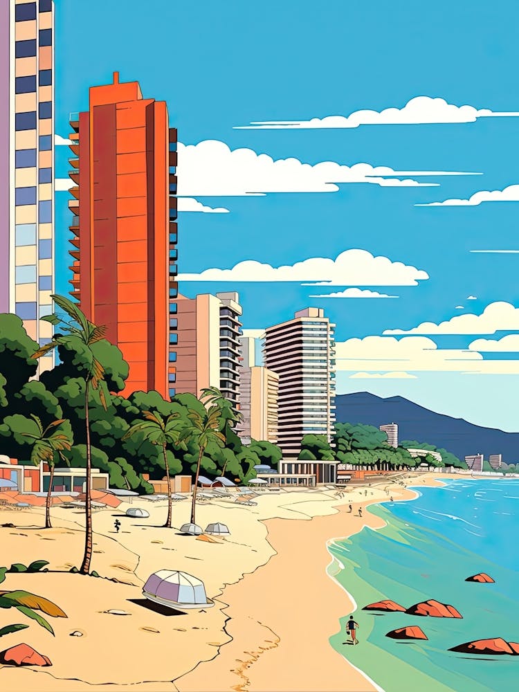 Acapulco, Mexico, Flat Illustration 3