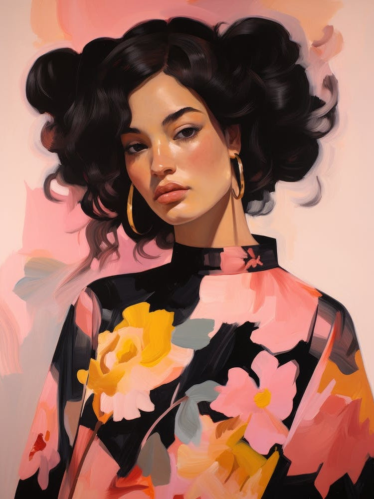 Woman In A Floral Dress