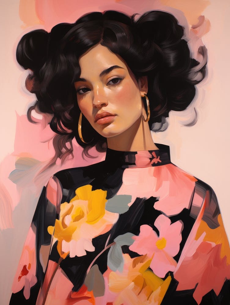 Woman In A Floral Dress