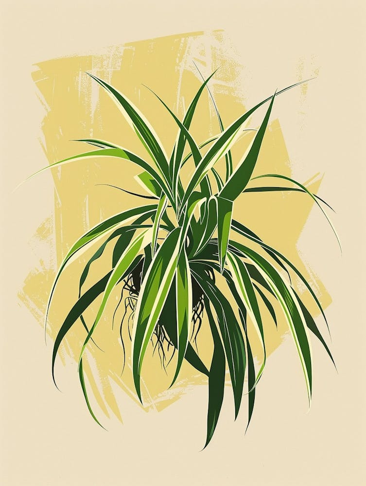 Spider Plant Minimalist Illustration 5