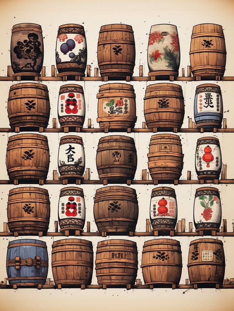 Sake Barrels Japanese 7