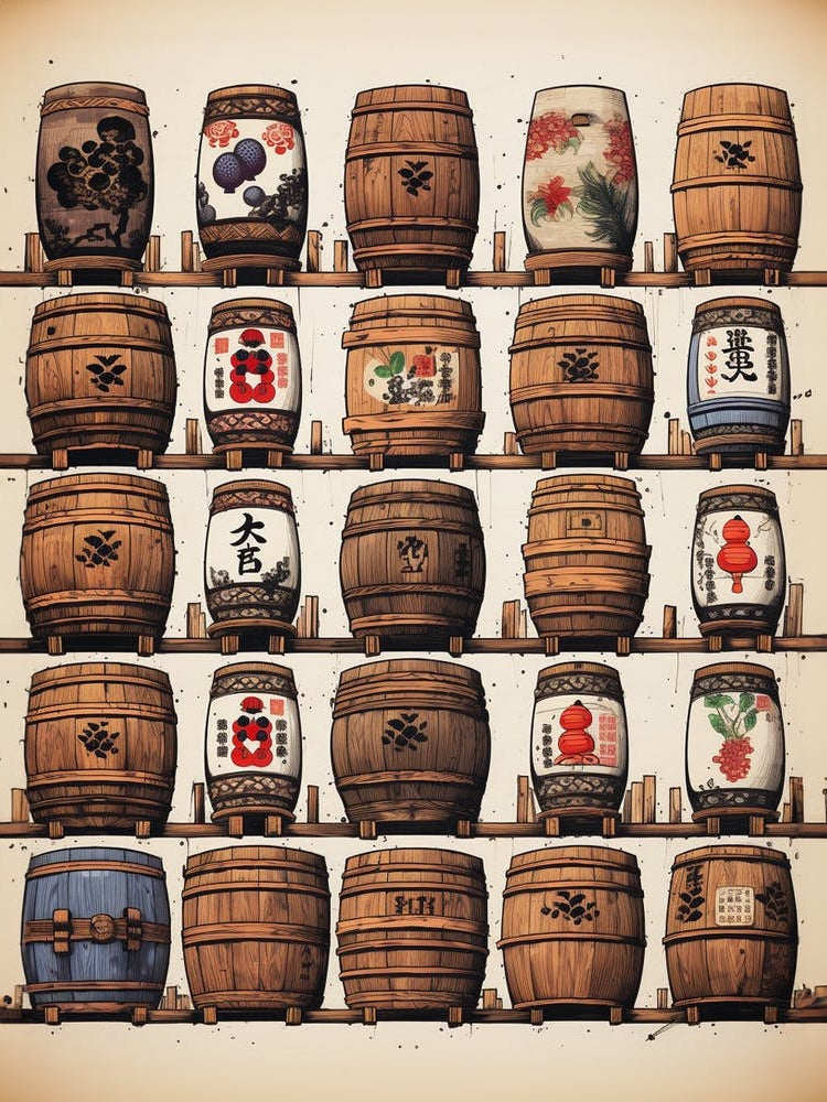 Sake Barrels Japanese 7