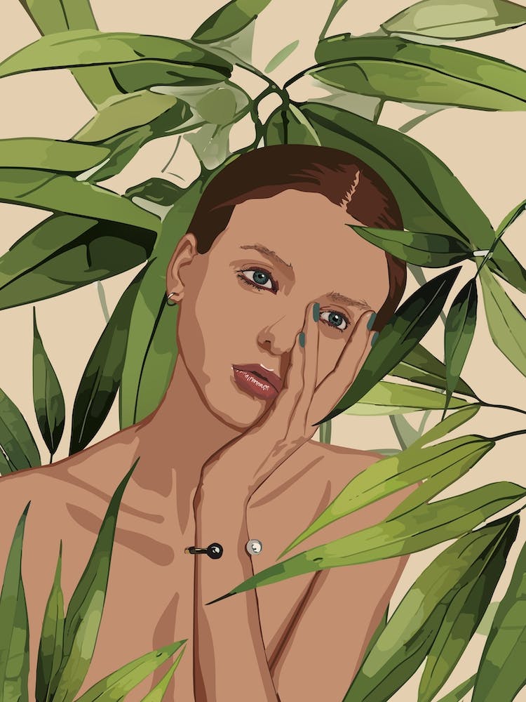 Girl With Leaves 2