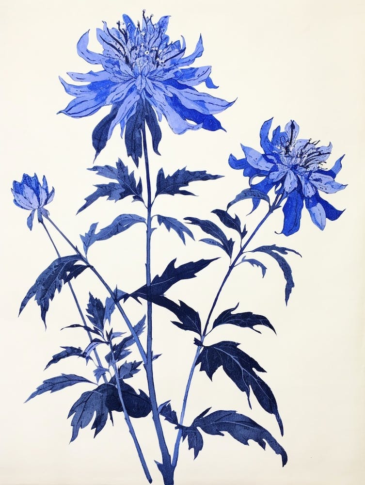 Blue Botanical Bee Balm 1