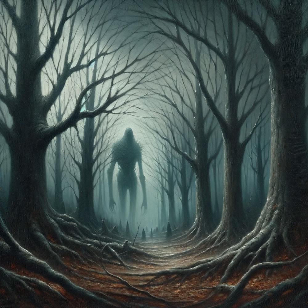 The menacing creature lurked silently in the forest.