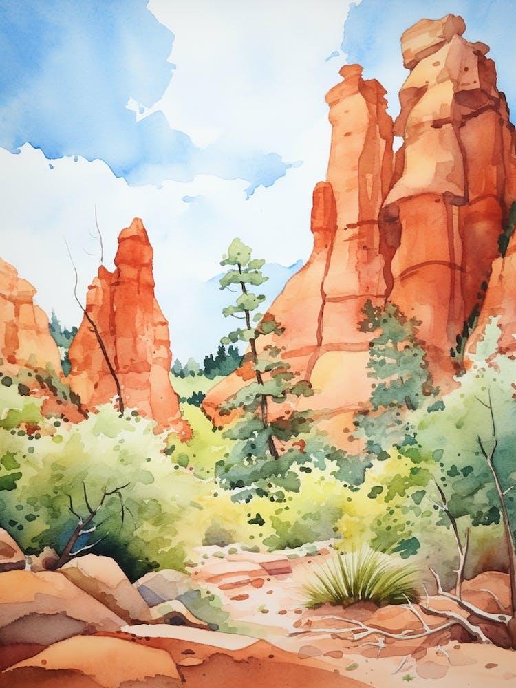 Garden Of The Gods Usa Watercolour 2