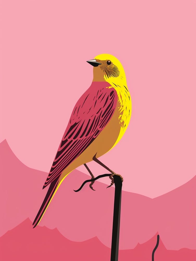 Minimalist Yellowhammer 2 Illustration