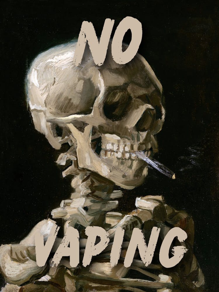Vincent Van Gough famous painting skeleton vintage altered art no caping poster