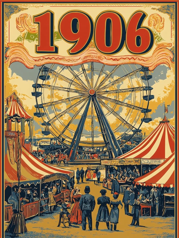 Aihrgdesign A Nostalgic Poster Of A 1906 Fairground Featuring 8d1835db 3453 402c 88d7 3f58b3bdb939 3