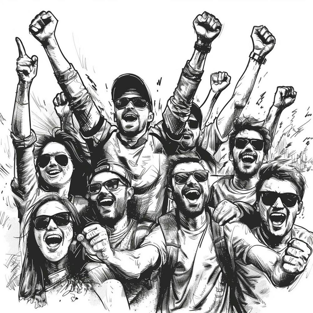 Crowd Of People Celebrating