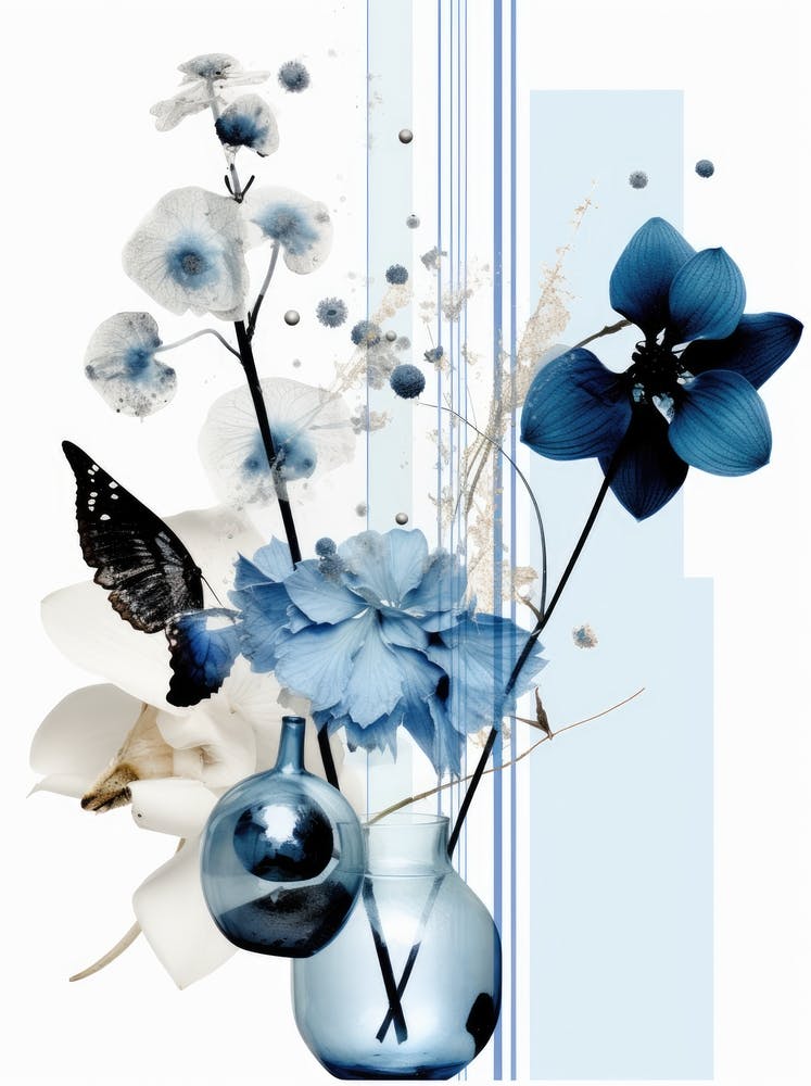 Blue Flowers In A Vase