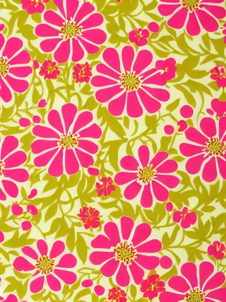 Fuchsia Floral Print Warm Tones 1 Flower