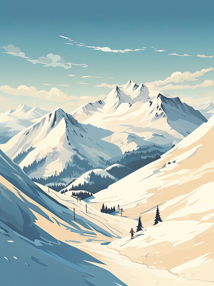 Whistler Blackcomb   British Columbia, Canada, Ski Resort Illustration 7 Simple Style