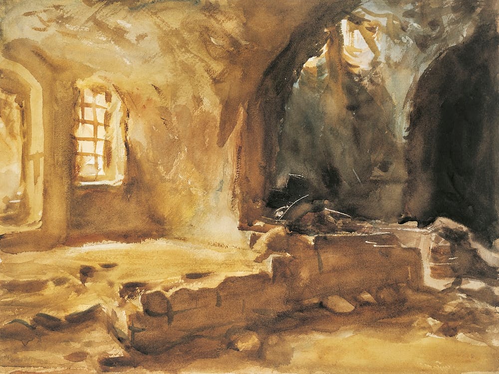 Ruined Cellar Arras (1918), John Singer Sargent