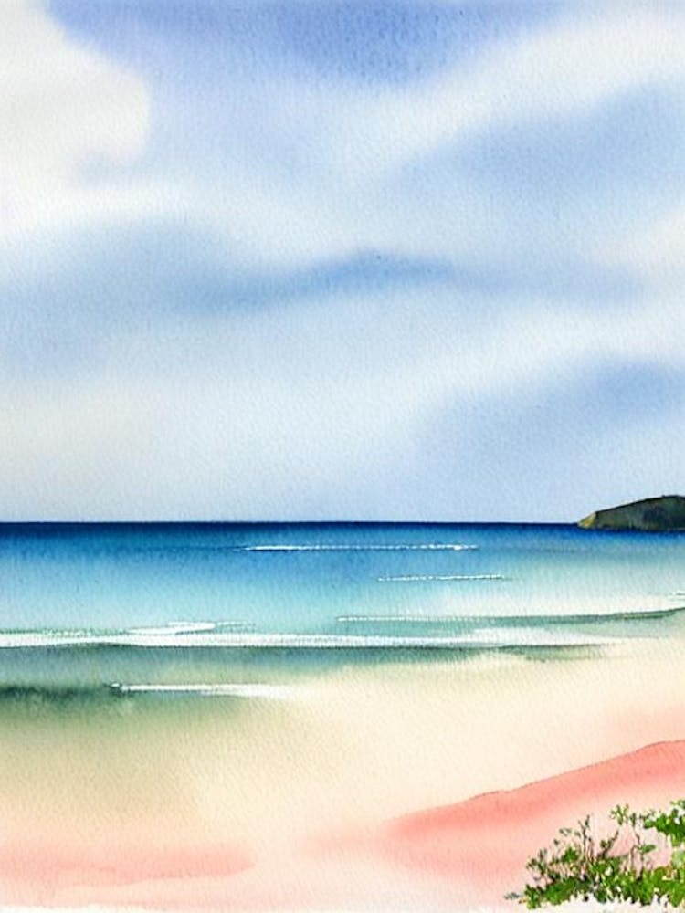 Tallow Beach 2, Australia Aquarell