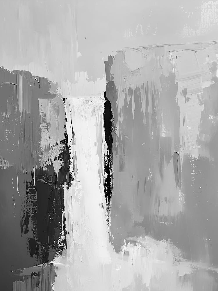 Wasserfall In Schwarz Und Weiß