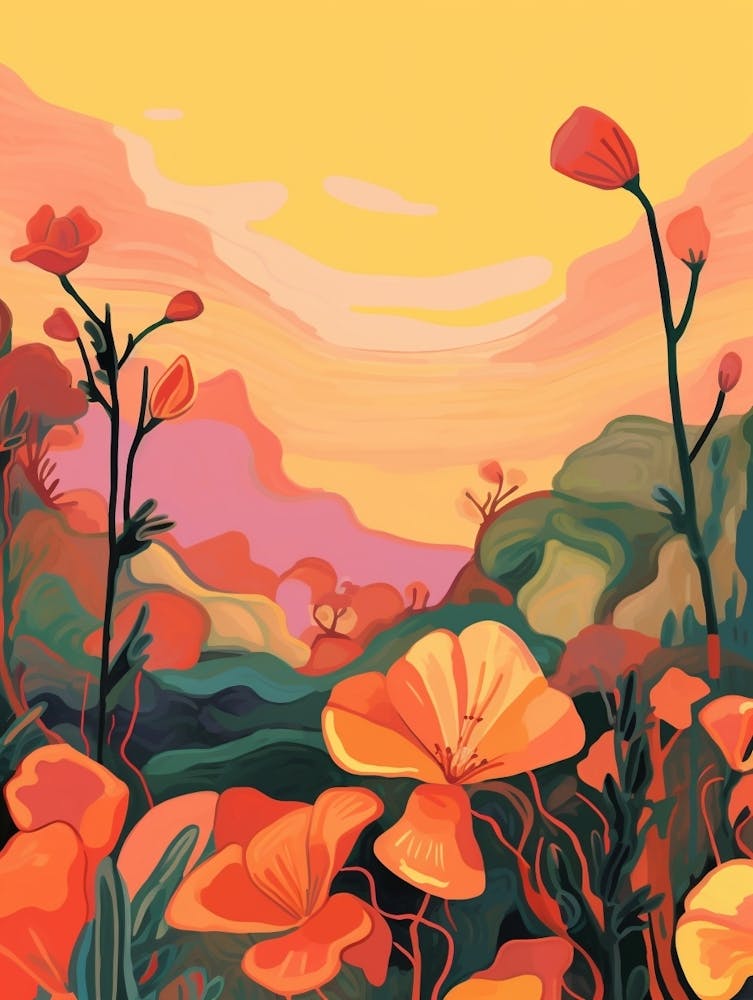 Boho Wildflower Painting Evening Primrose 3