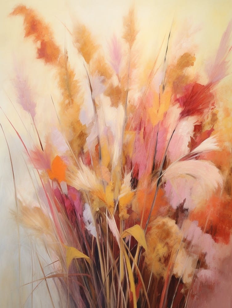 Peinture de Fleurs d'Automne Herbe aux Fontaines 1