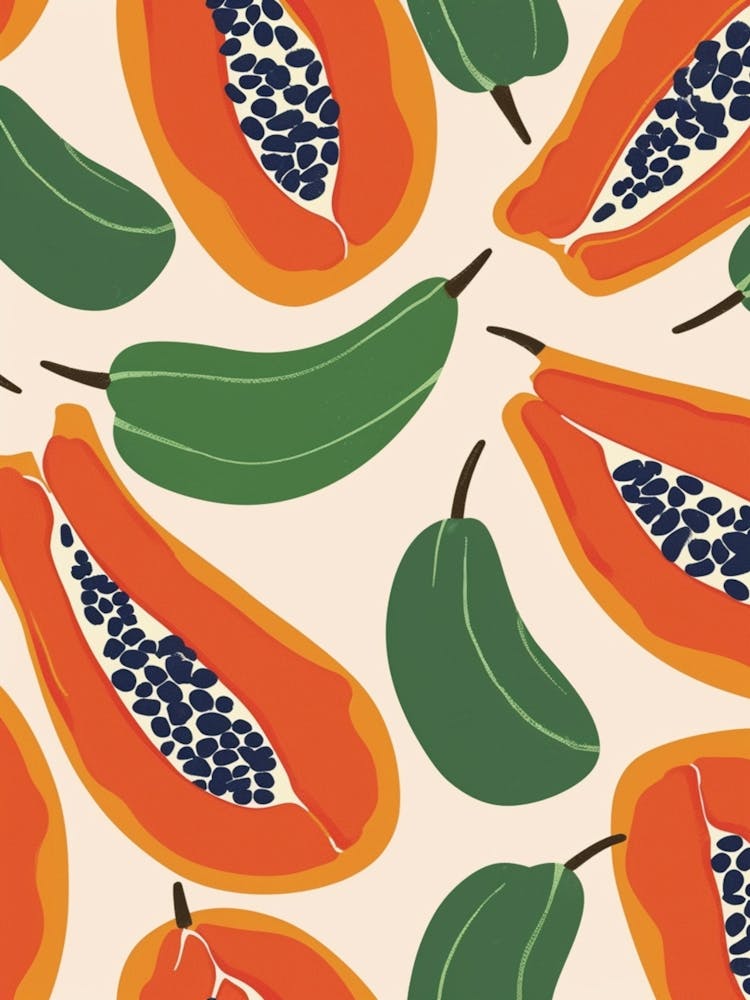 Illustration Motif Papaye 3