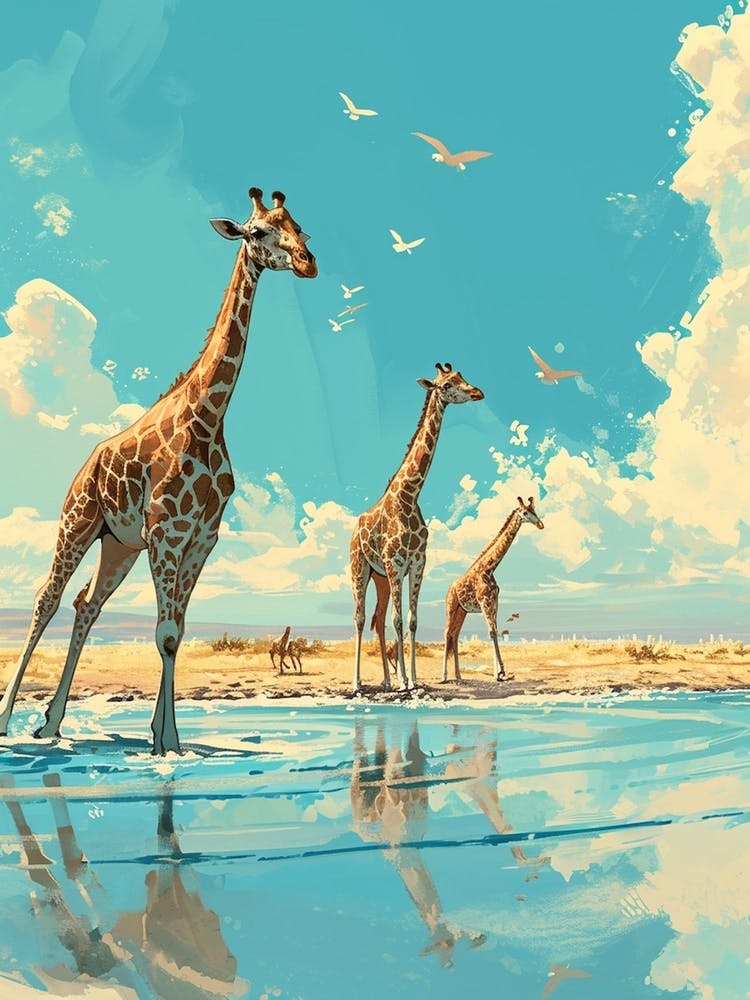 Herd Of Giraffes In The Wild 1