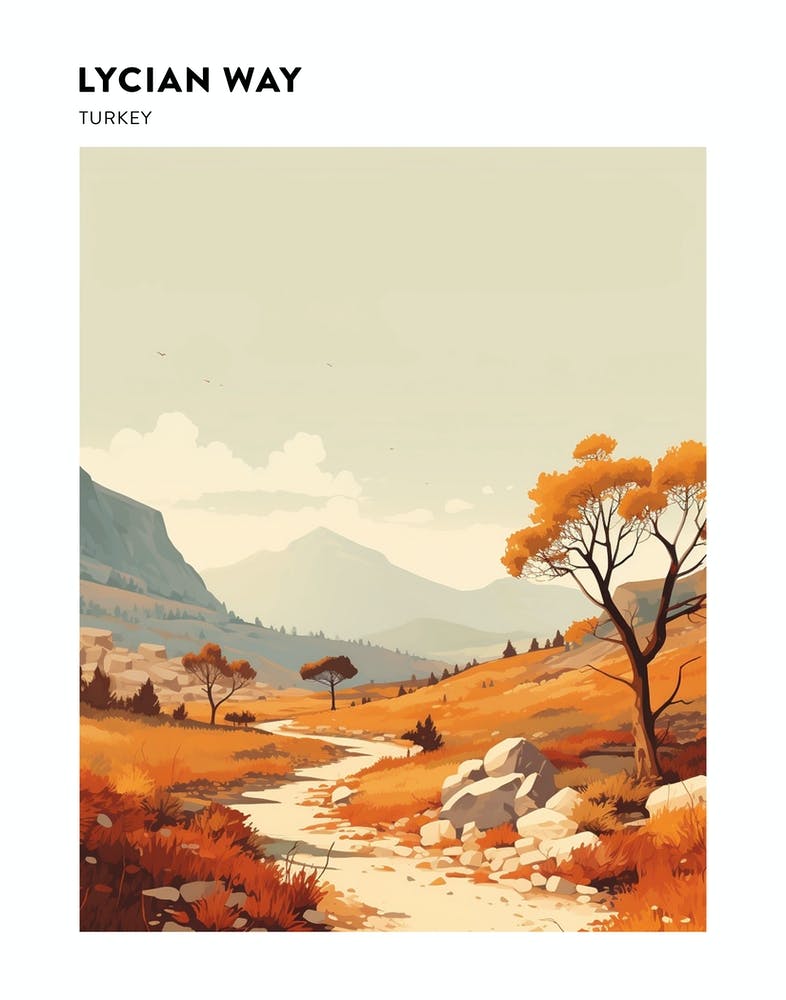 Lycian Way Turkey 2 Hiking Trail Landscape Poster