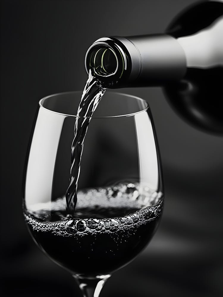 Pouring Wine Into A Glass
