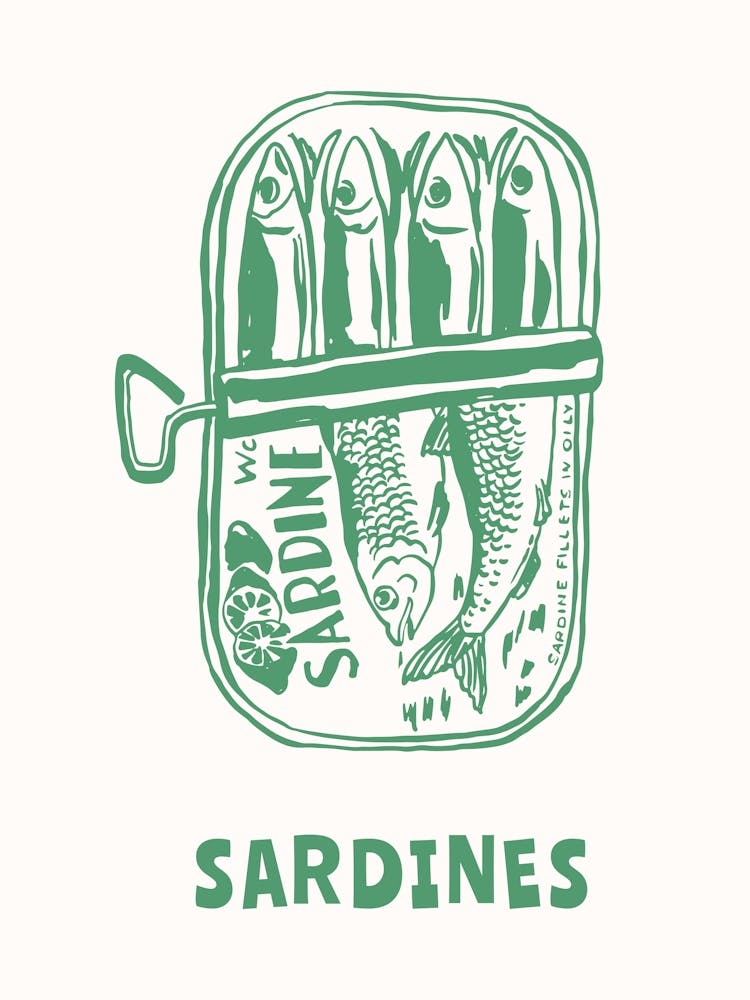 Green Sardines Print