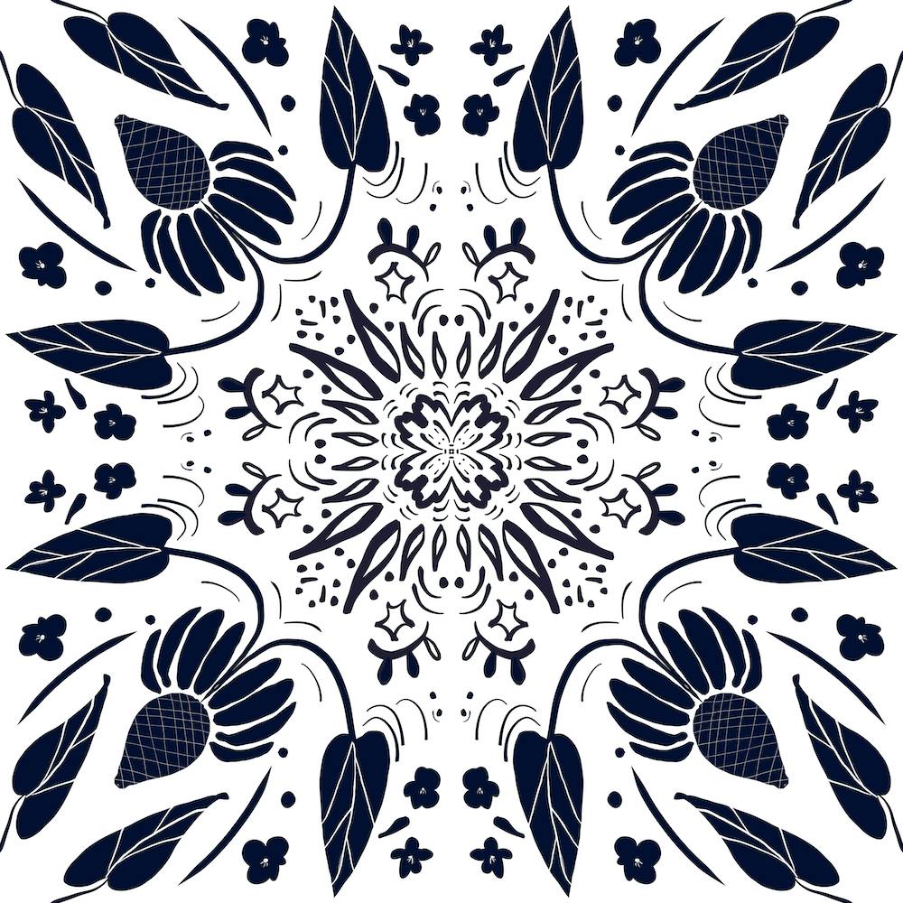Black And White Floral Pattern