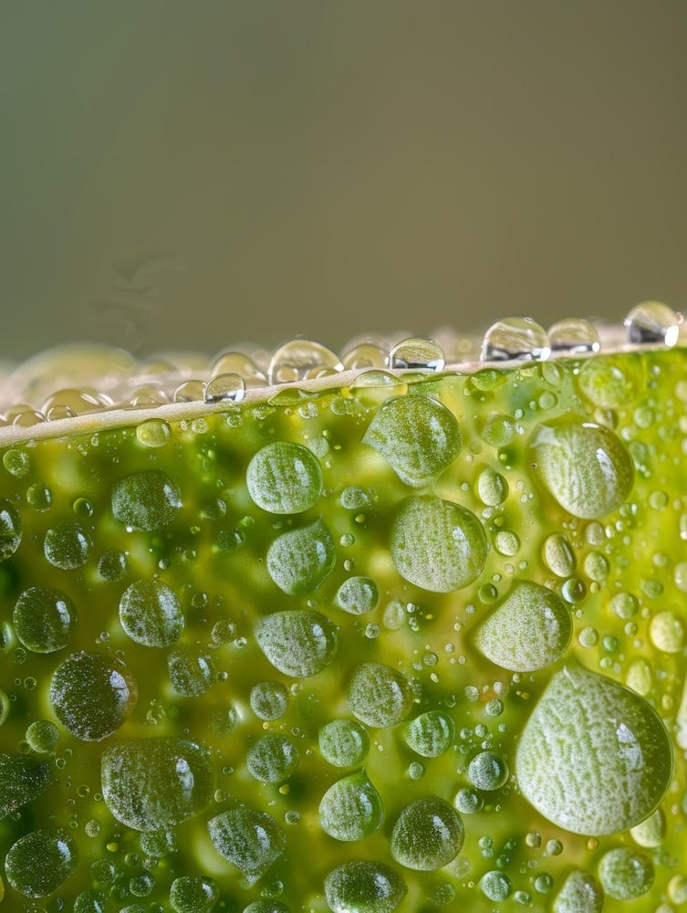 Water Droplets On A Lime