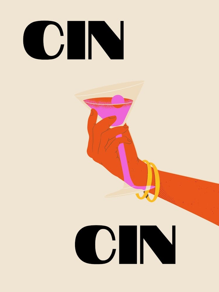 Cin Cin Retro Glamour Poster