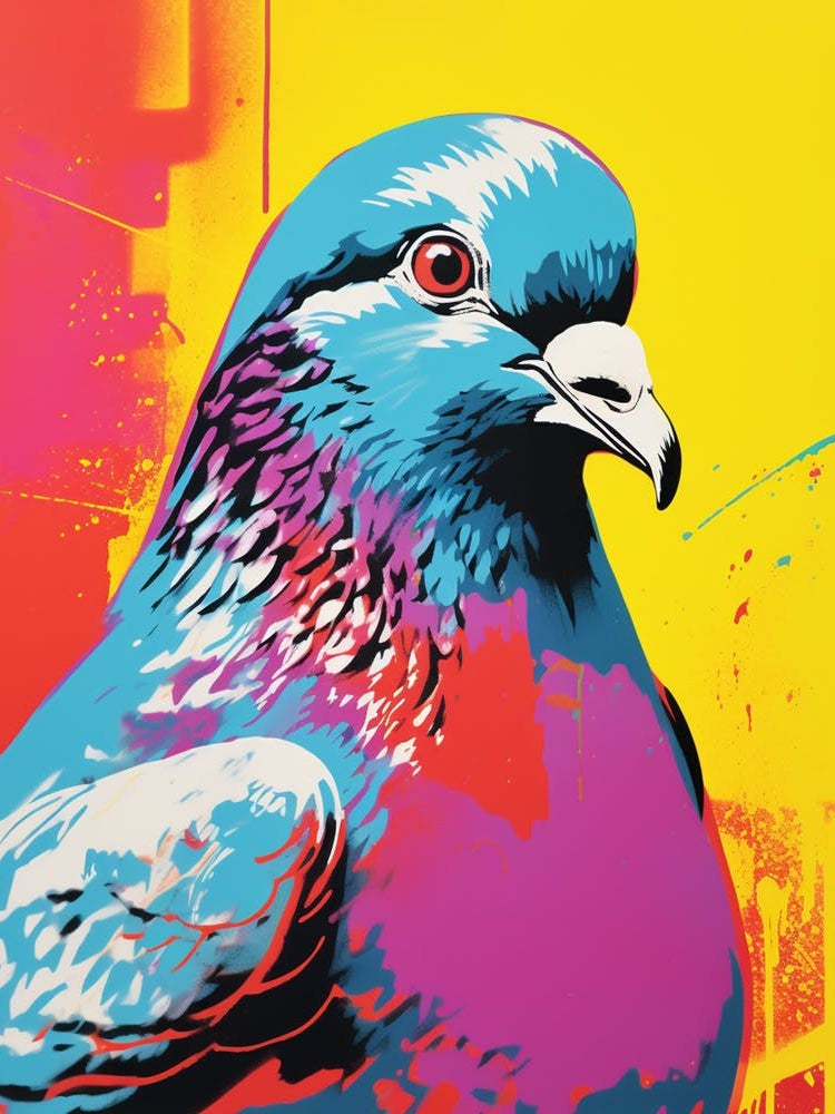 Andy Warhol Style Bird Pigeon 3