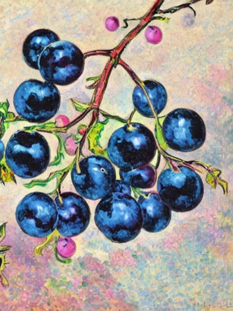 Black Currant 1 Vintage Sketch Fruit