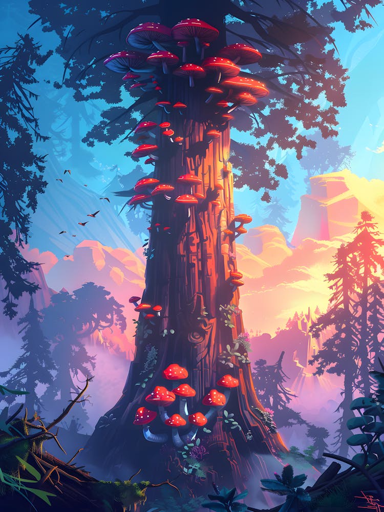 Tree With Mushrooms