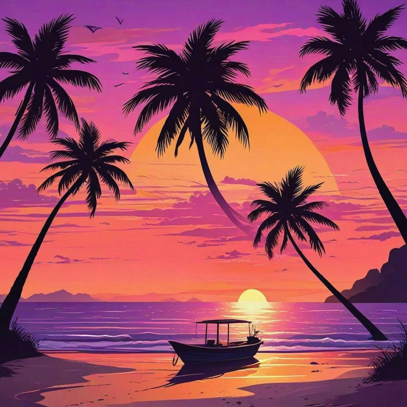 Palm Tree Sunset Art Prin (4)