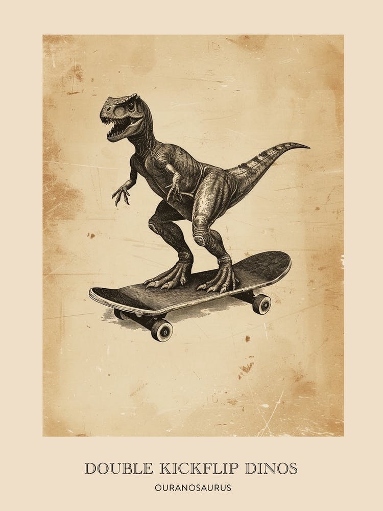 Ouranosaurus Vintage Dinosaur Poster 1