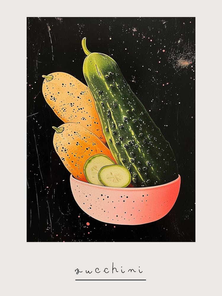 Zucchini Art Deco Inspired Poster