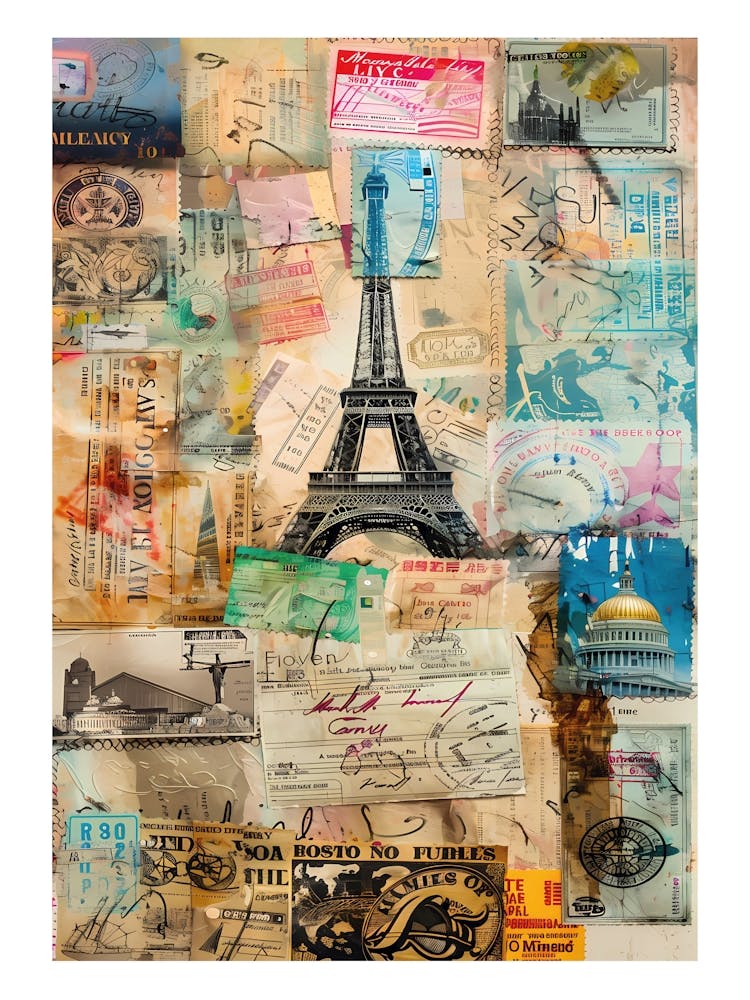 Vintage Reise Paris Druck