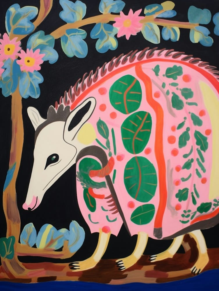 Peinture Animalière Maximaliste Opossum 2