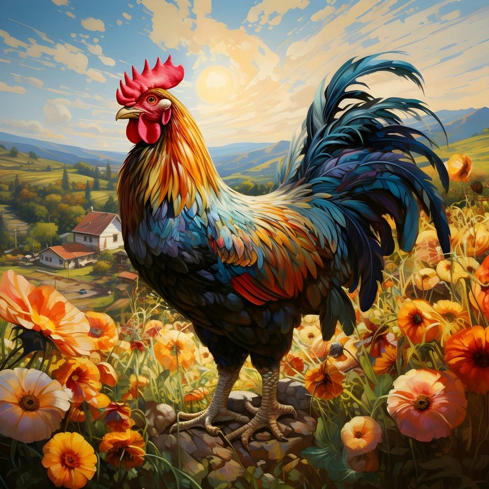Rooster In The Field 6