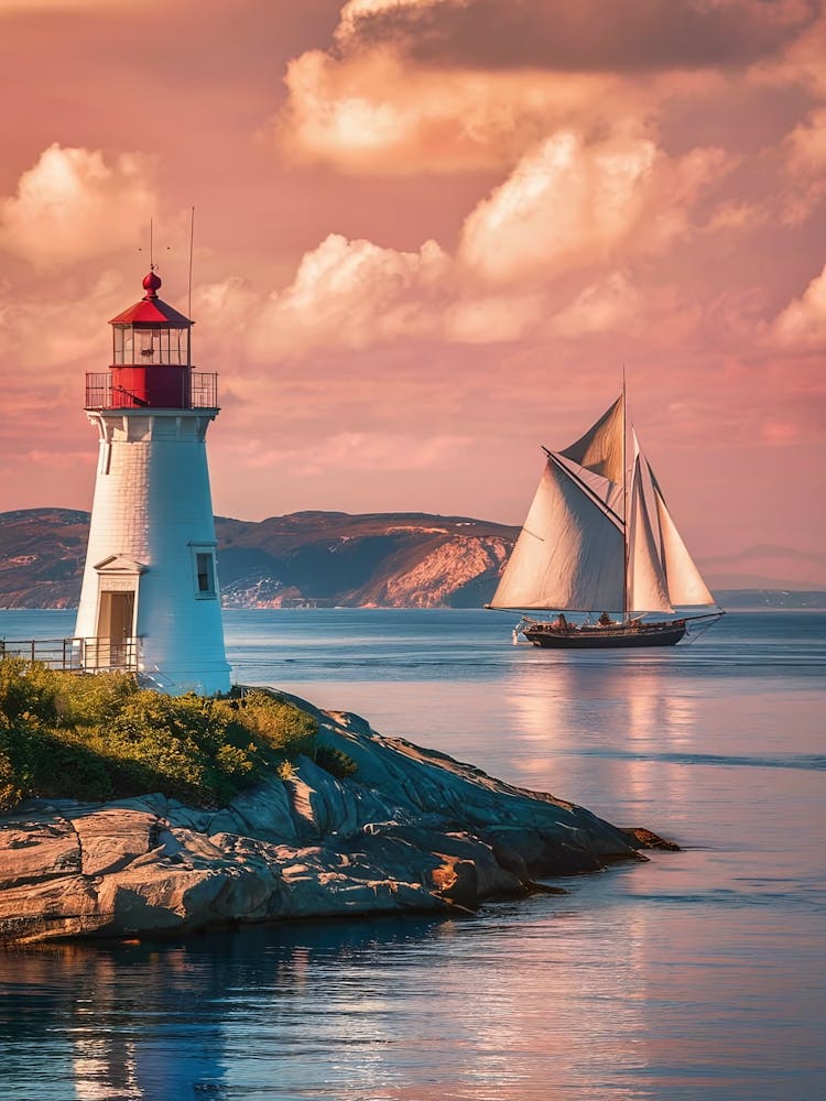 Lighthouse At Sunset 1