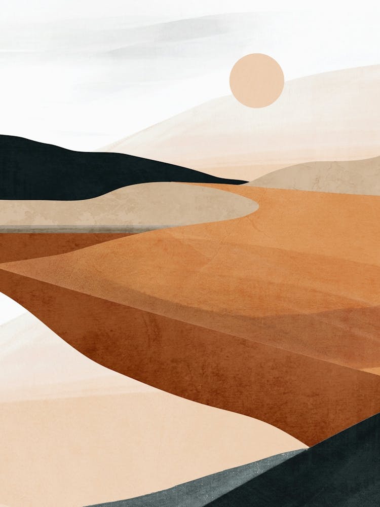 Abstract Art Landscape 41 Terracotta