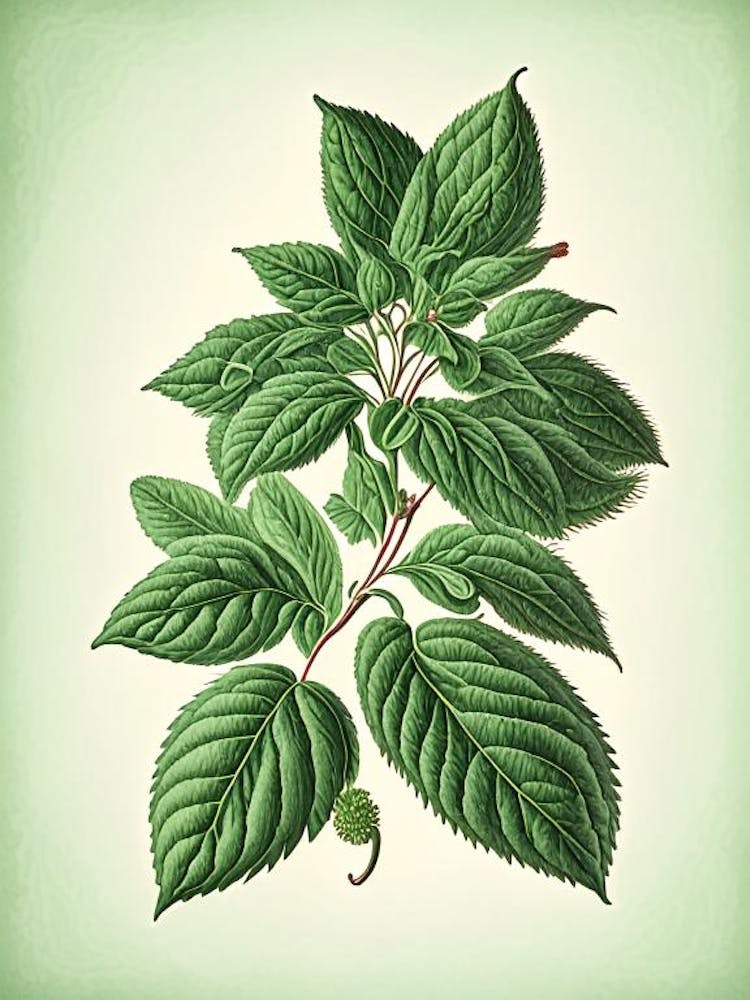 Peppermint Herb Vintage Botanical