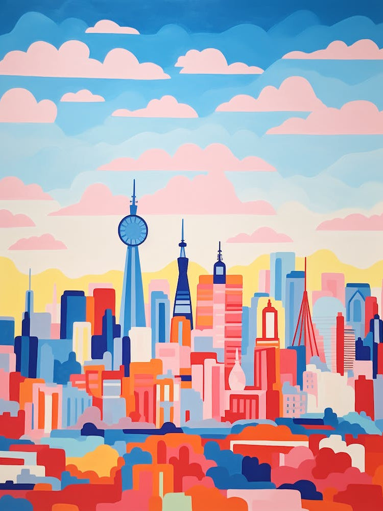 Matisse Inspired Abstract City Skyline Poster