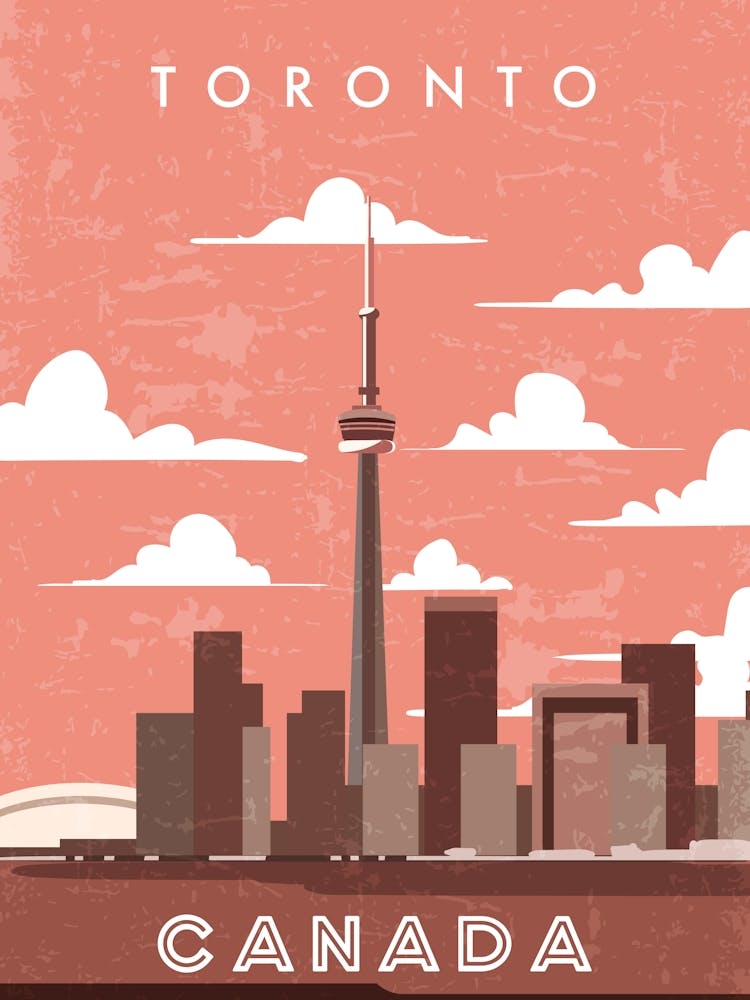 Toronto, Canada — Retro travel minimalist poster 1