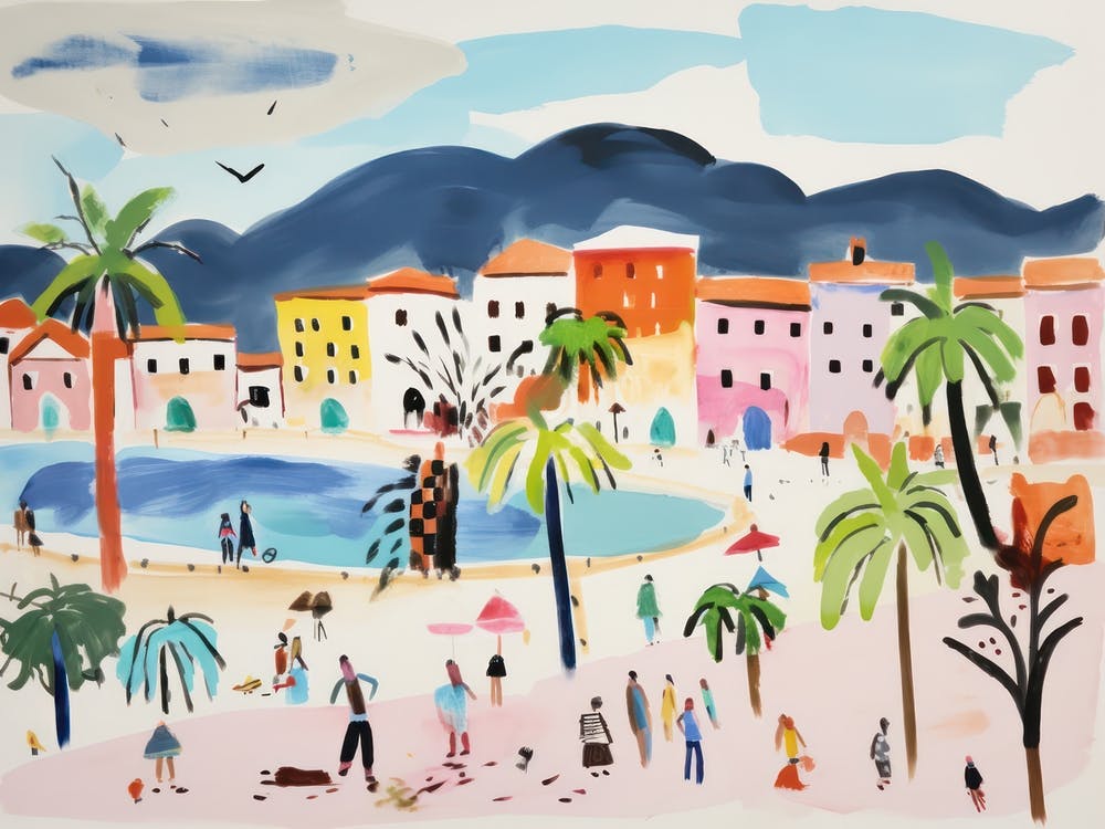 Reggio Calabria Italy Cute Watercolour Illustration 2