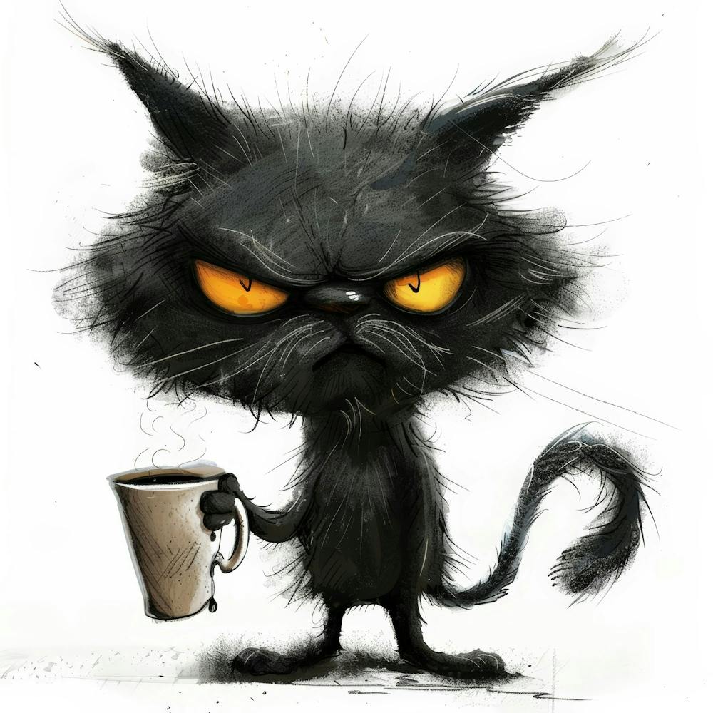 Angry Black Cat