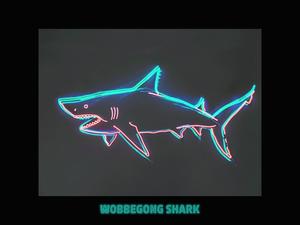 Neon Aqua Wobbegong Shark 5 Poster